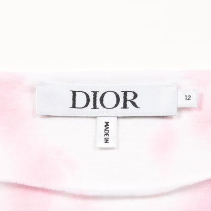 CDロゴ タイダイ Tシャツ コットン ホワイト ライトピンク フリンジ キッズ クリスチャンディオール トップス Christian Dior