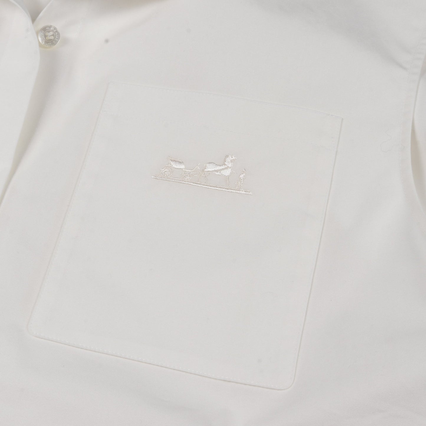 シャツワンピース ノースリーブ コットン ホワイト エルメス ワンピース HERMES