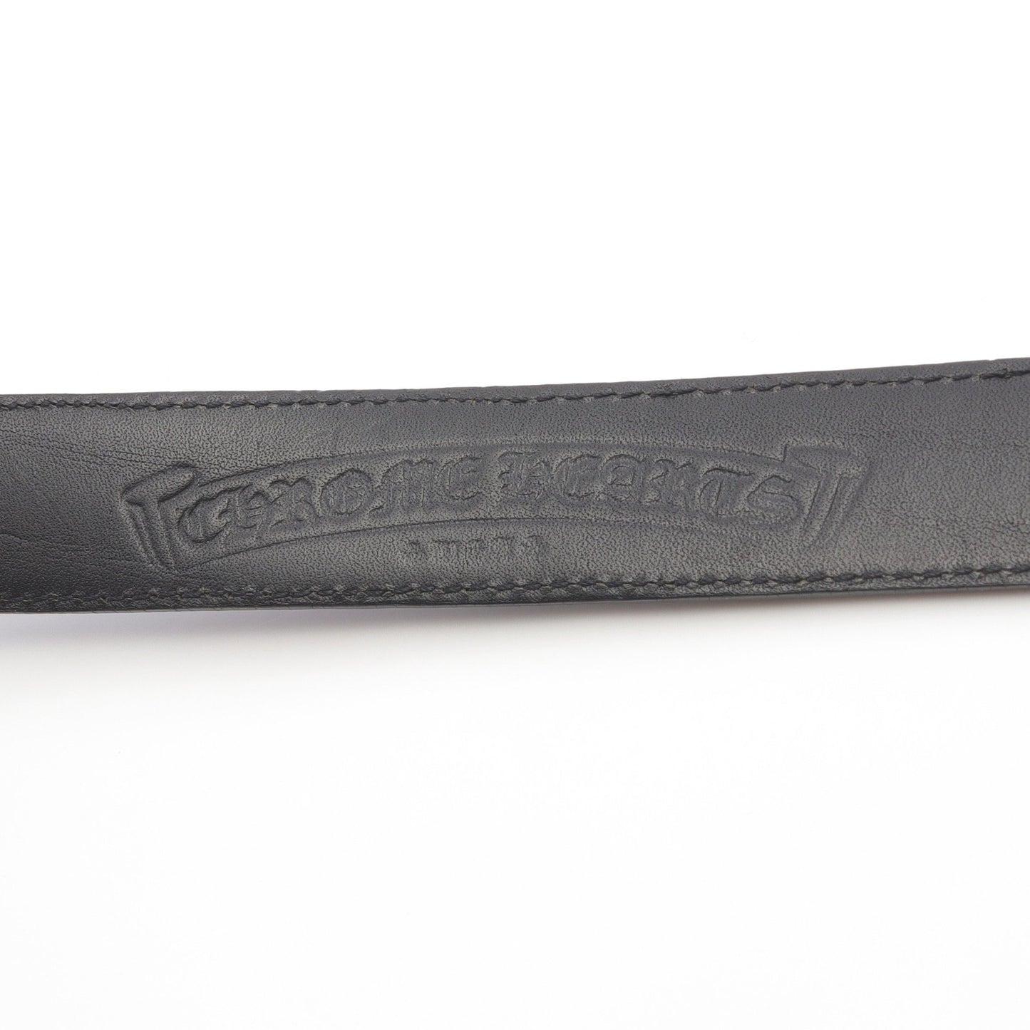 1.0STRAP 1inchスクロールレーベルリベッツ BUCKL MIL FLERKNEE シングルミリタリーフレアニー ベルト レザー ブラック クロムハーツ 財布・小物 Chrome Hearts