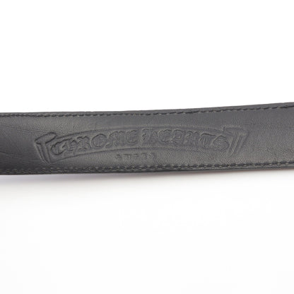 1.0STRAP 1inchスクロールレーベルリベッツ BUCKL MIL FLERKNEE シングルミリタリーフレアニー ベルト レザー ブラック クロムハーツ 財布・小物 Chrome Hearts