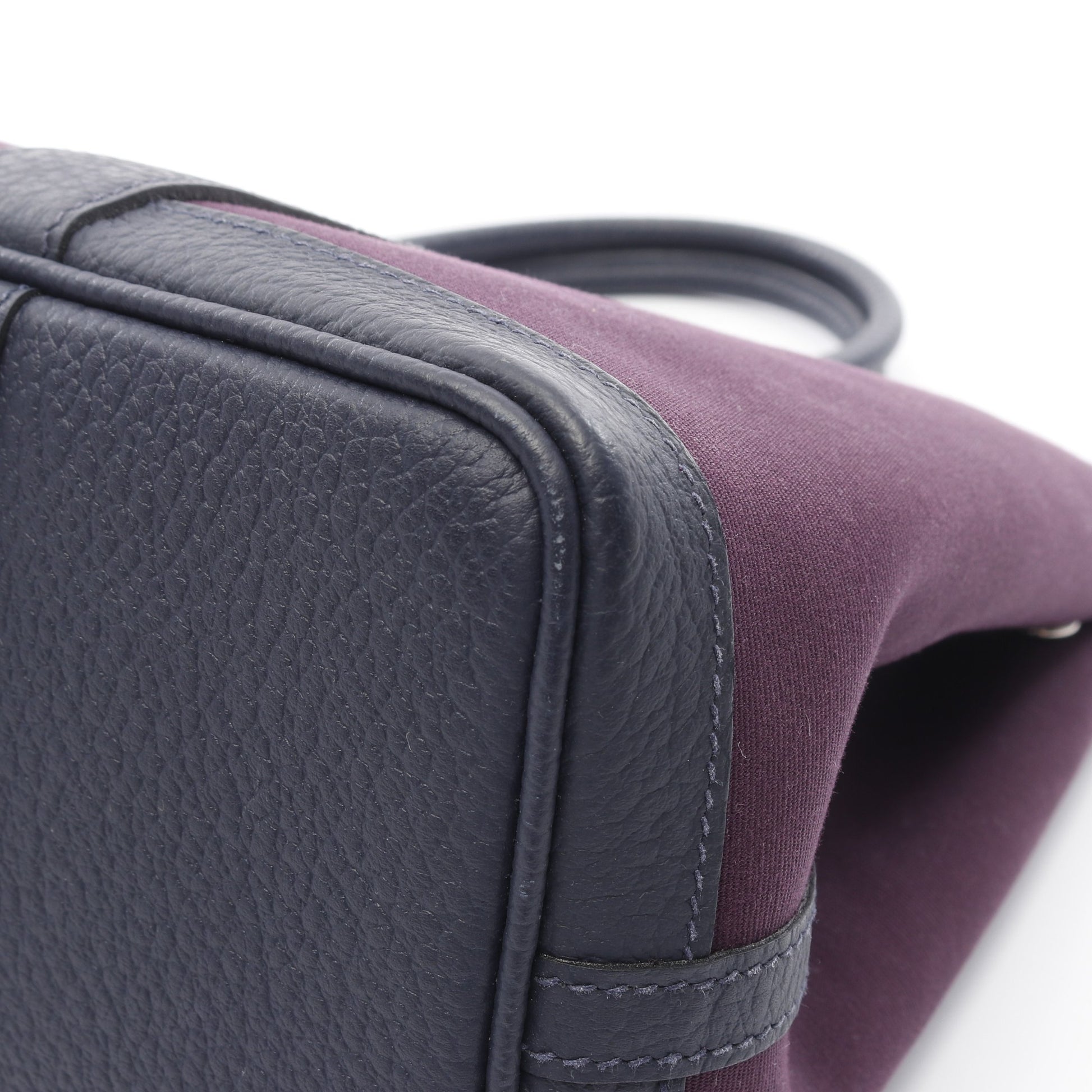 ガーデンパーティTPM カシス ブルーニュイ ハンドバッグ トートバッグ ネゴンダ トワルオフィシエ ダークパープル ネイビー シルバー金具 Y刻印 エルメス バッグ HERMES