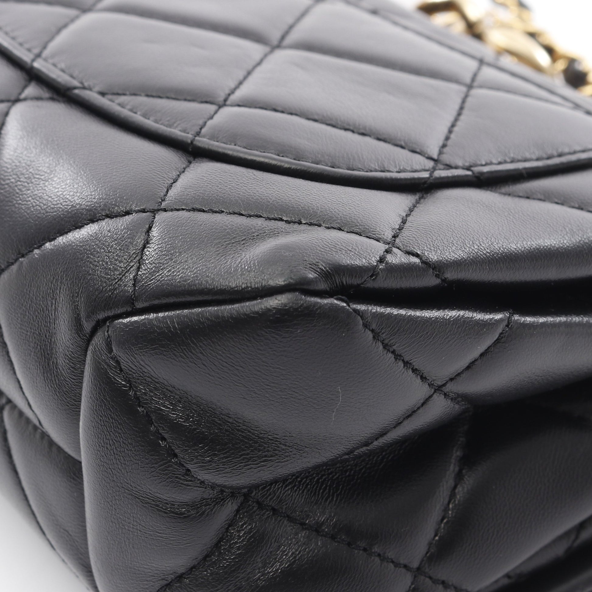ミニマトラッセ20 チェーンショルダーバッグ レザー ブラック ゴールド金具 2WAY シャネル バッグ CHANEL