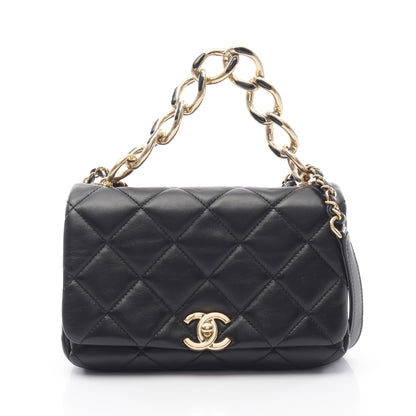 ミニマトラッセ20 チェーンショルダーバッグ レザー ブラック ゴールド金具 2WAY シャネル バッグ CHANEL