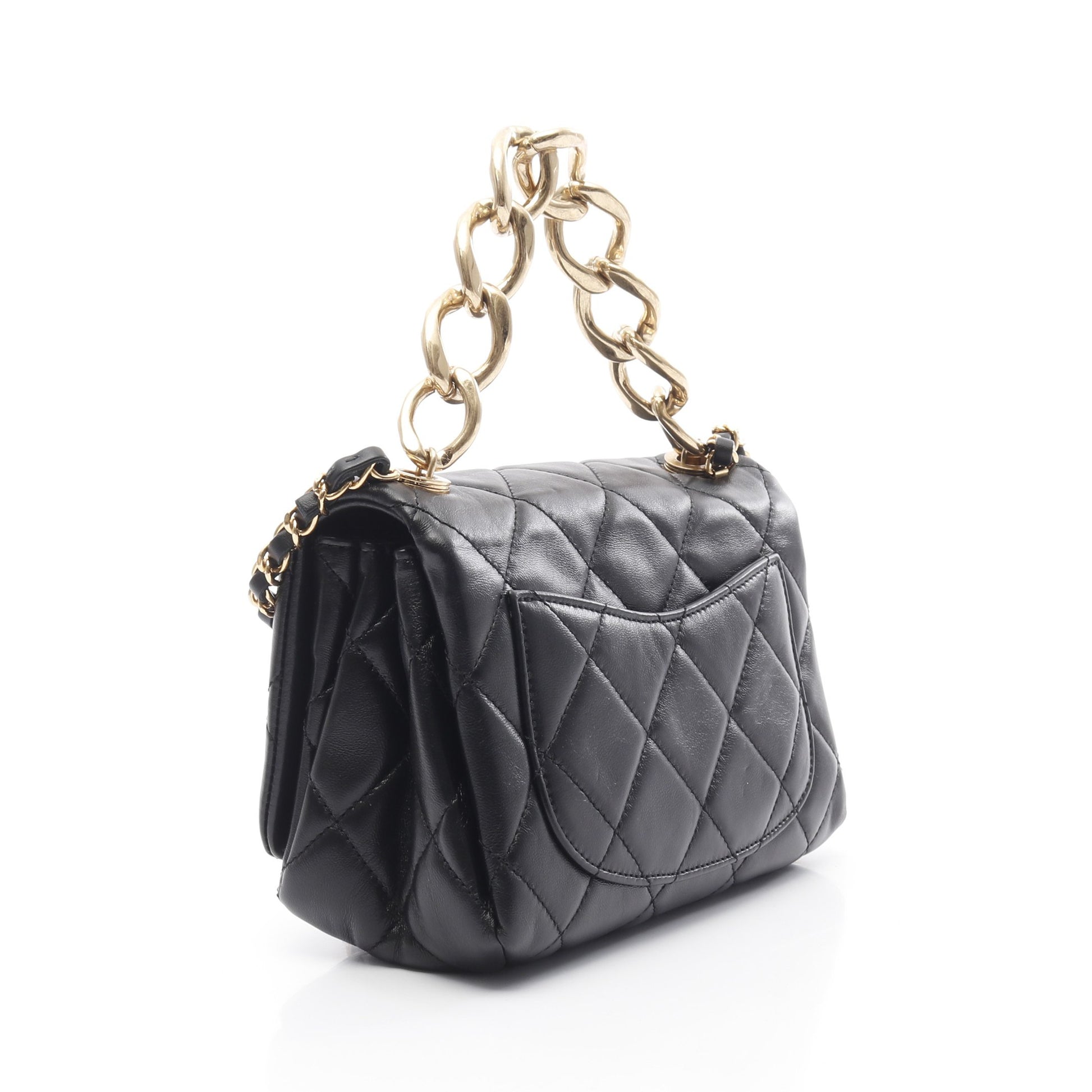 ミニマトラッセ20 チェーンショルダーバッグ レザー ブラック ゴールド金具 2WAY シャネル バッグ CHANEL