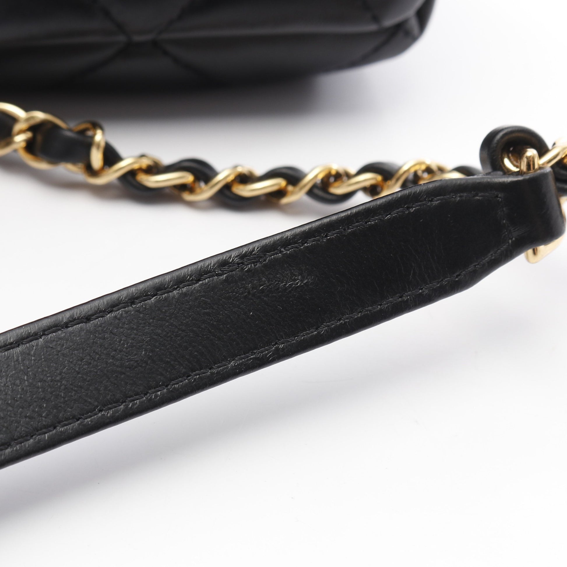 ミニマトラッセ20 チェーンショルダーバッグ レザー ブラック ゴールド金具 2WAY シャネル バッグ CHANEL