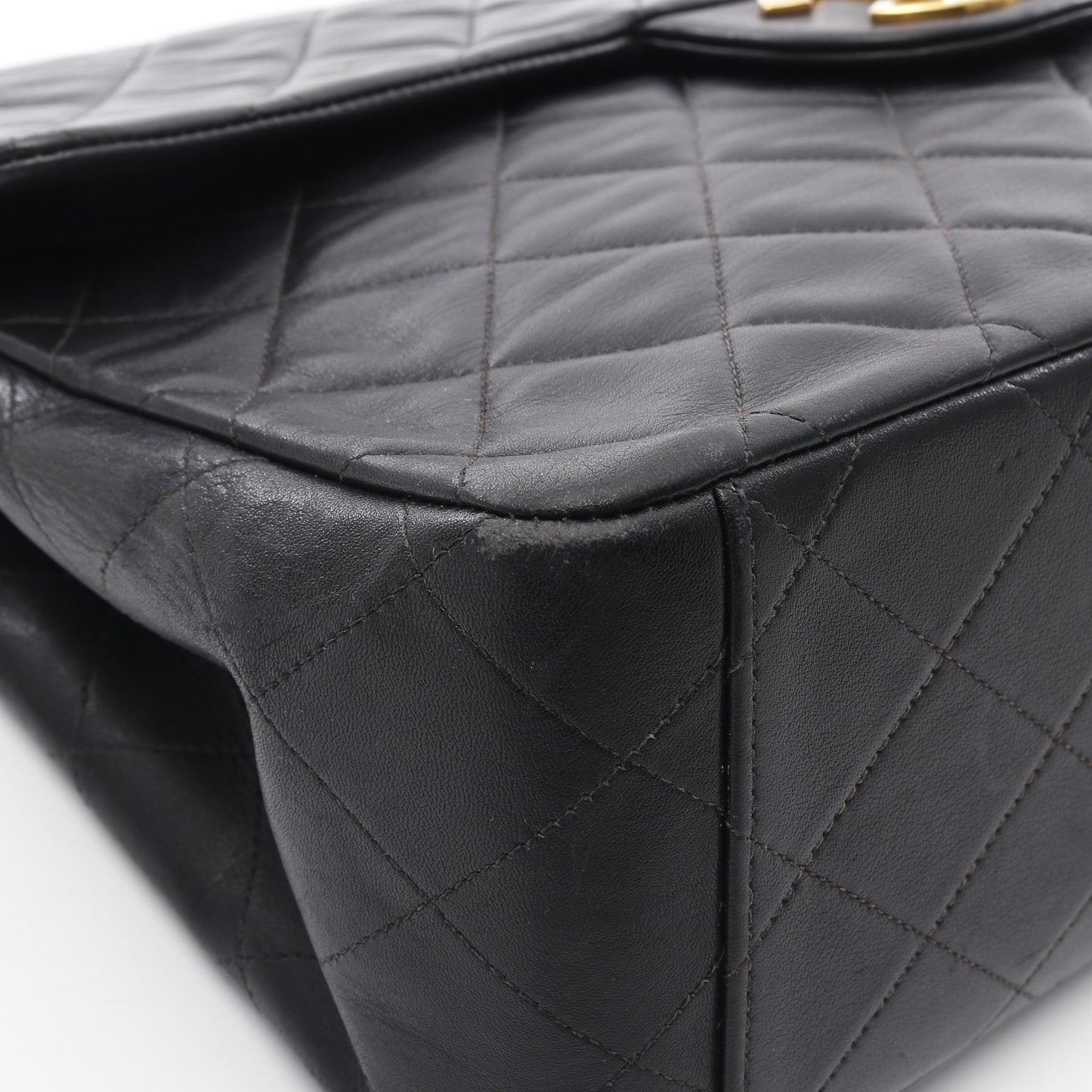 デカマトラッセ34 Wチェーンショルダーバッグ ラムスキン ブラック ゴールド金具 シャネル バッグ CHANEL