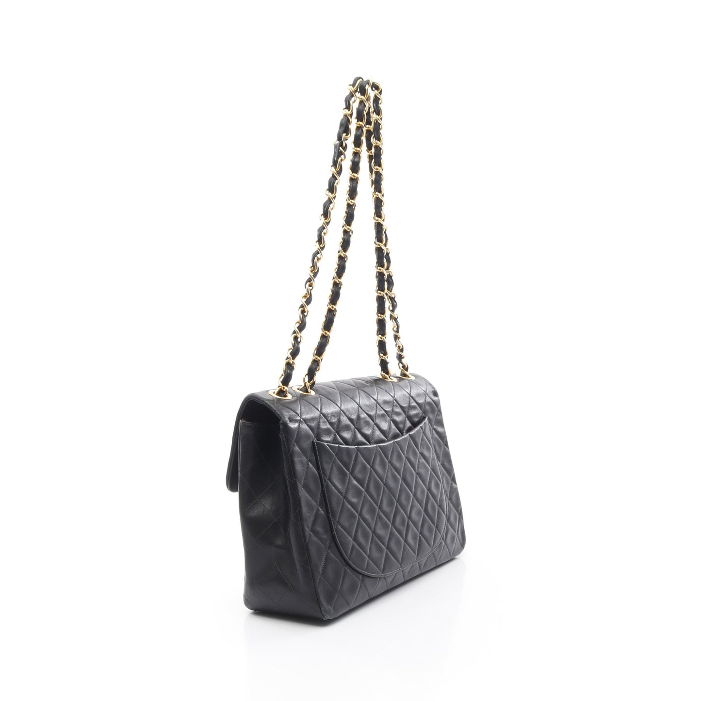 デカマトラッセ34 Wチェーンショルダーバッグ ラムスキン ブラック ゴールド金具 シャネル バッグ CHANEL