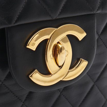 デカマトラッセ34 Wチェーンショルダーバッグ ラムスキン ブラック ゴールド金具 シャネル バッグ CHANEL