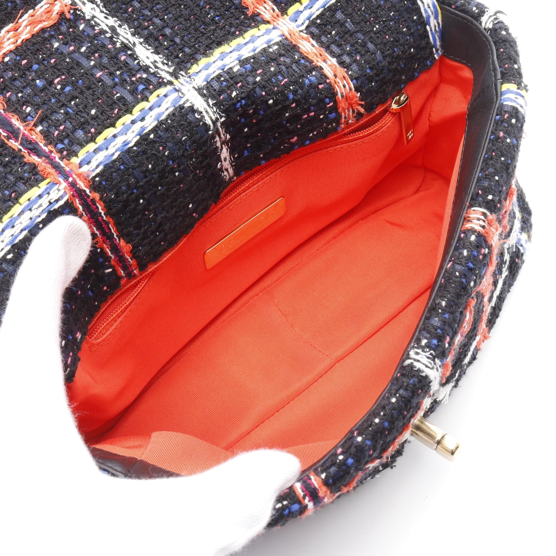 19 ディズヌフ マトラッセ チェーンショルダーバッグ ツイード ブラック マルチカラー コンビ金具 2WAY シャネル バッグ CHANEL