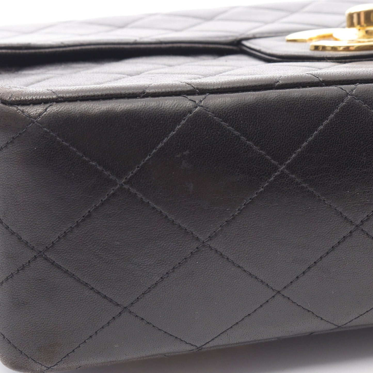 デカマトラッセ30 シングルフラップ Wチェーンショルダーバッグ ラムスキン ブラック ゴールド金具 シャネル バッグ CHANEL