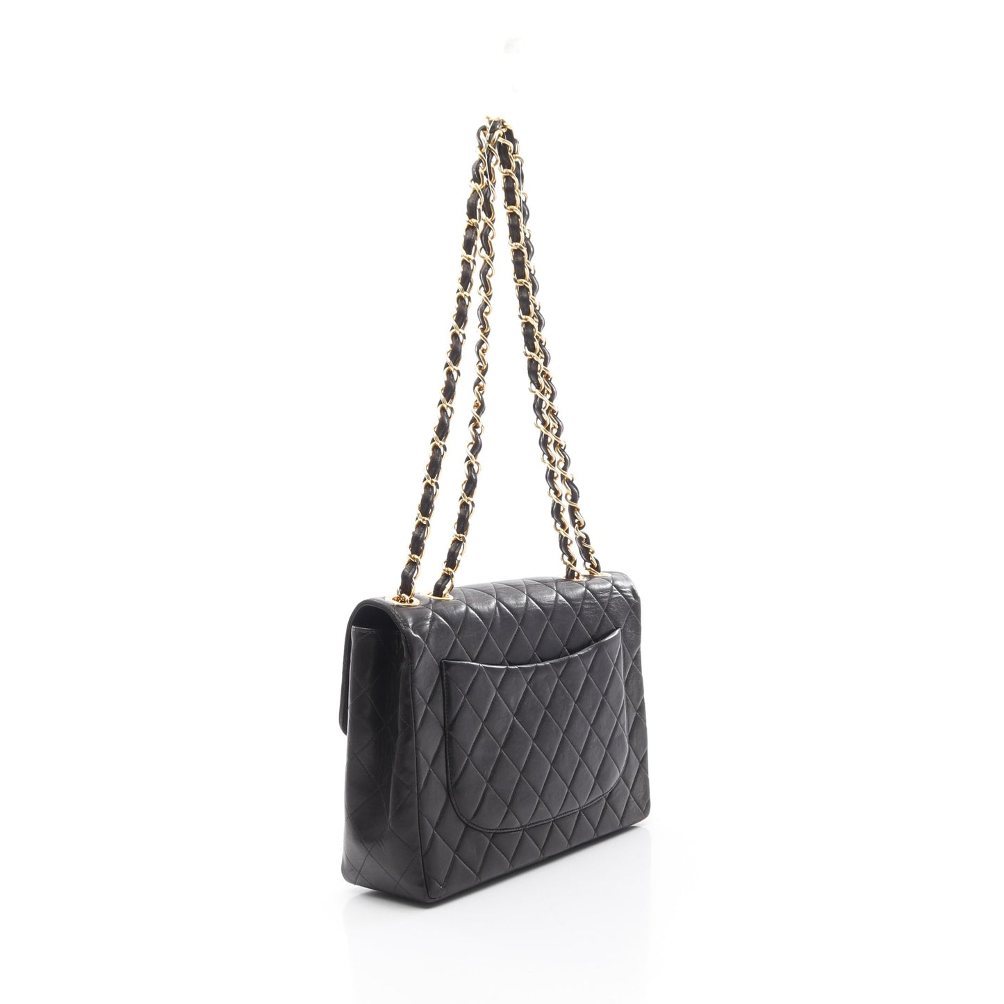 デカマトラッセ30 シングルフラップ Wチェーンショルダーバッグ ラムスキン ブラック ゴールド金具 シャネル バッグ CHANEL
