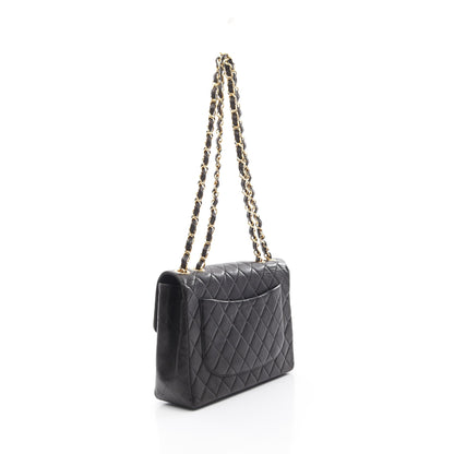 デカマトラッセ30 シングルフラップ Wチェーンショルダーバッグ ラムスキン ブラック ゴールド金具 シャネル バッグ CHANEL