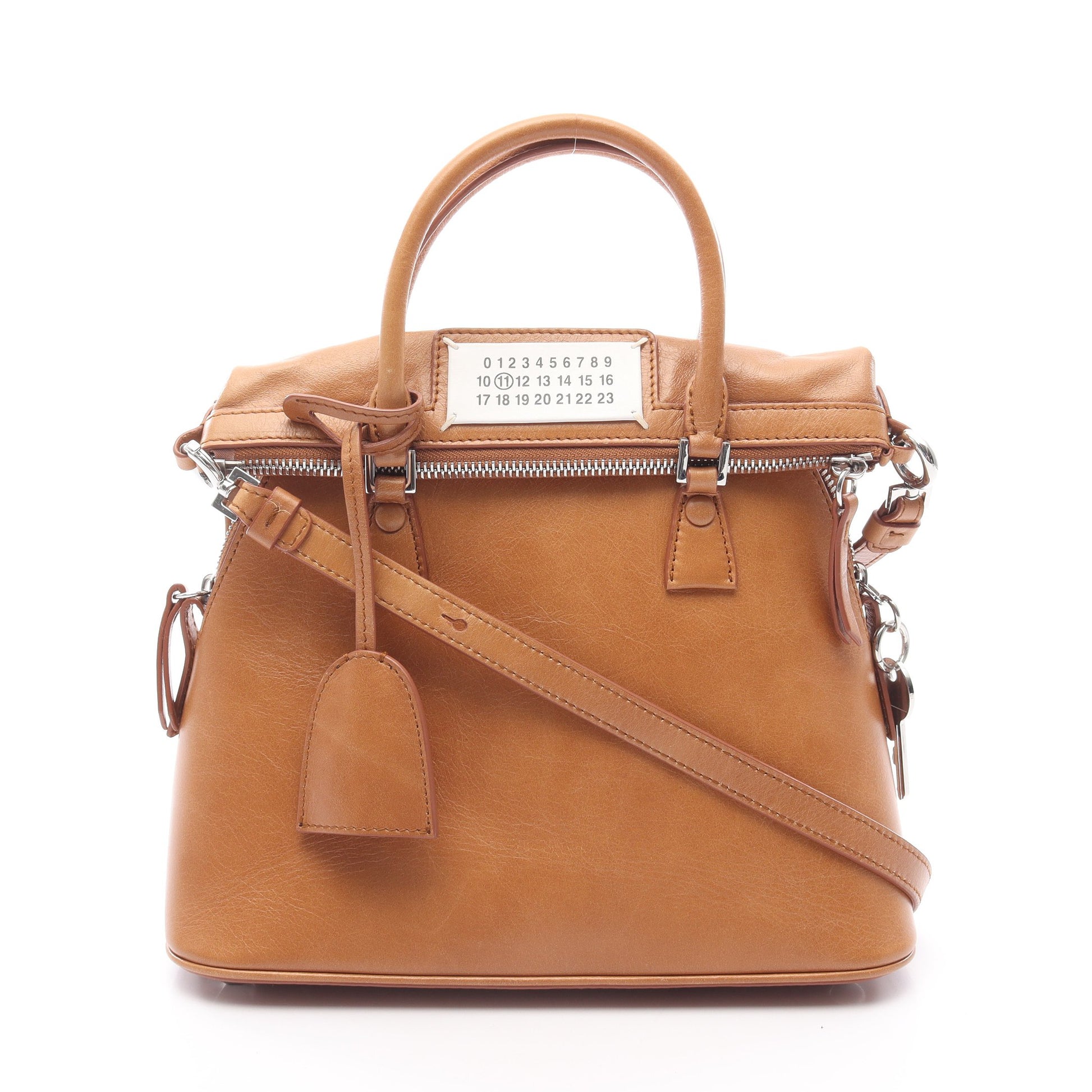5AC ミニバッグ ハンドバッグ レザー ブラウン 2WAY メゾンマルジェラ11 バッグ Maison Margiela 11