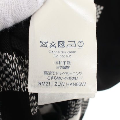 ダミエストライプ ジャガード ニット Tシャツ クルーネック 半袖 コットン ブラック ホワイト ルイヴィトン トップス LOUIS VUITTON