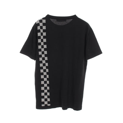ダミエストライプ ジャガード ニット Tシャツ クルーネック 半袖 コットン ブラック ホワイト ルイヴィトン トップス LOUIS VUITTON