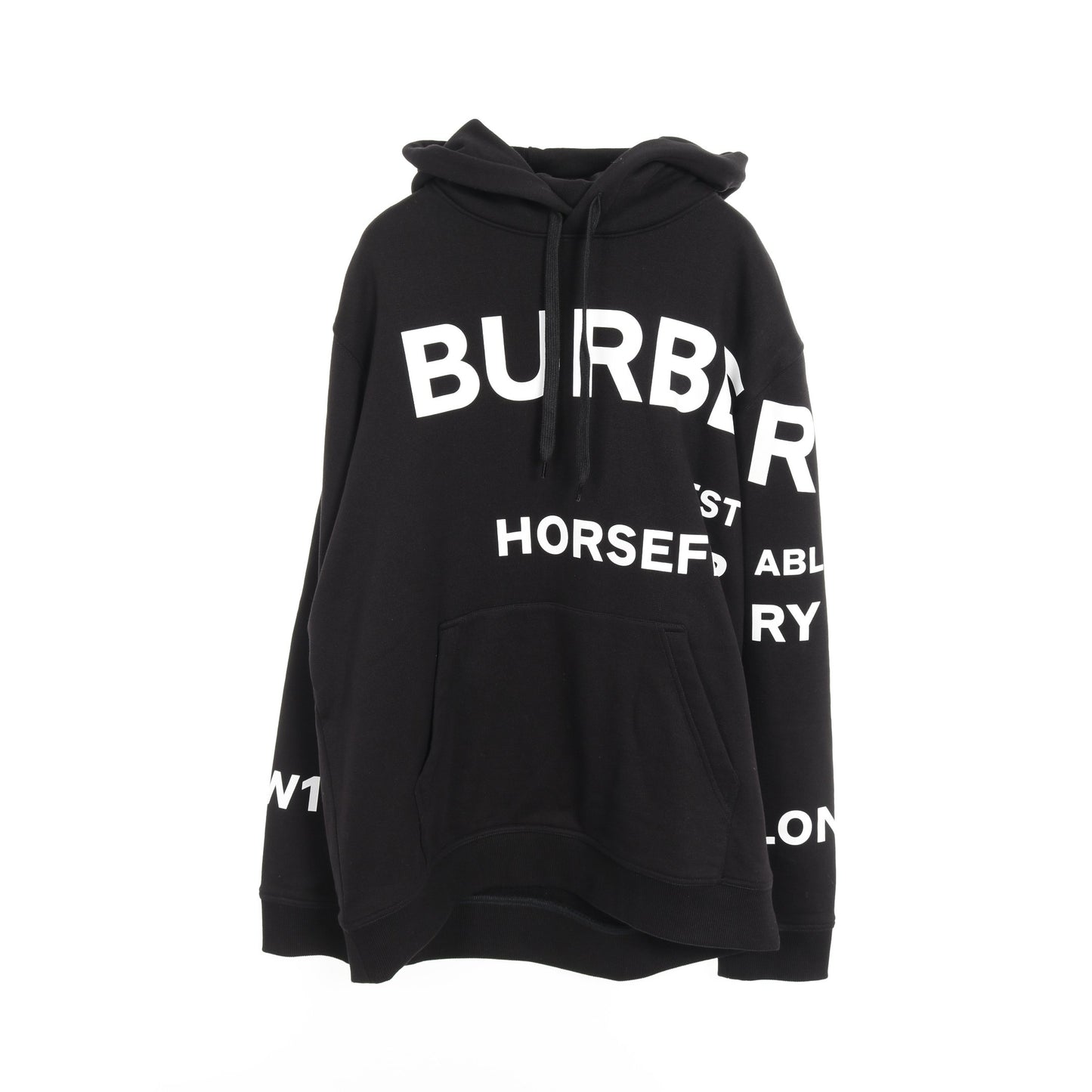 POULTER HFH ホースフェリープリント プルオーバーパーカー コットン ブラック バーバリー トップス BURBERRY