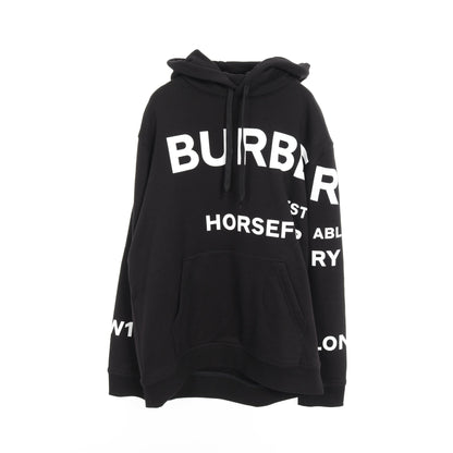 POULTER HFH ホースフェリープリント プルオーバーパーカー コットン ブラック バーバリー トップス BURBERRY