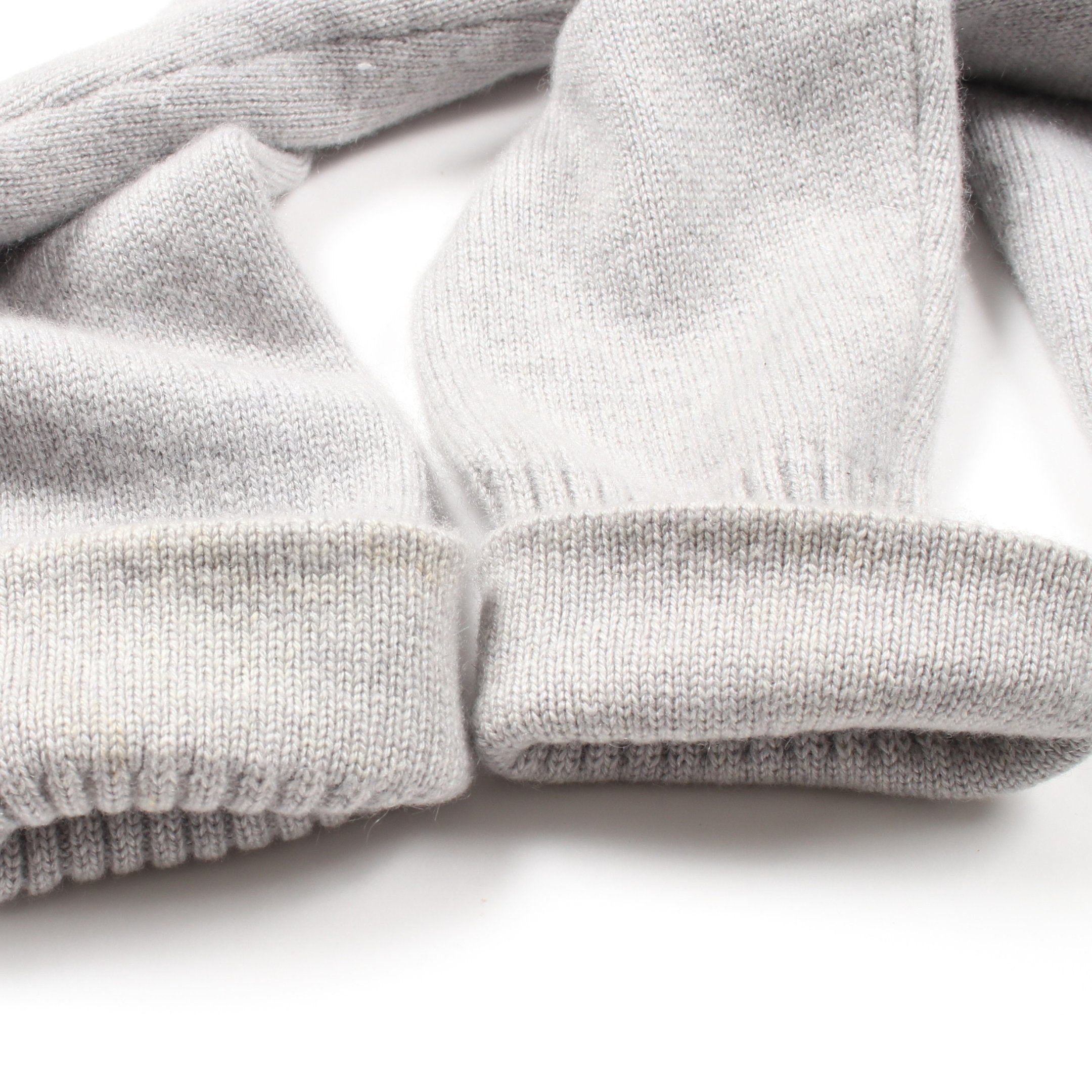 ココマーク ターンロック カーディガン クルーネック カシミヤ グレー