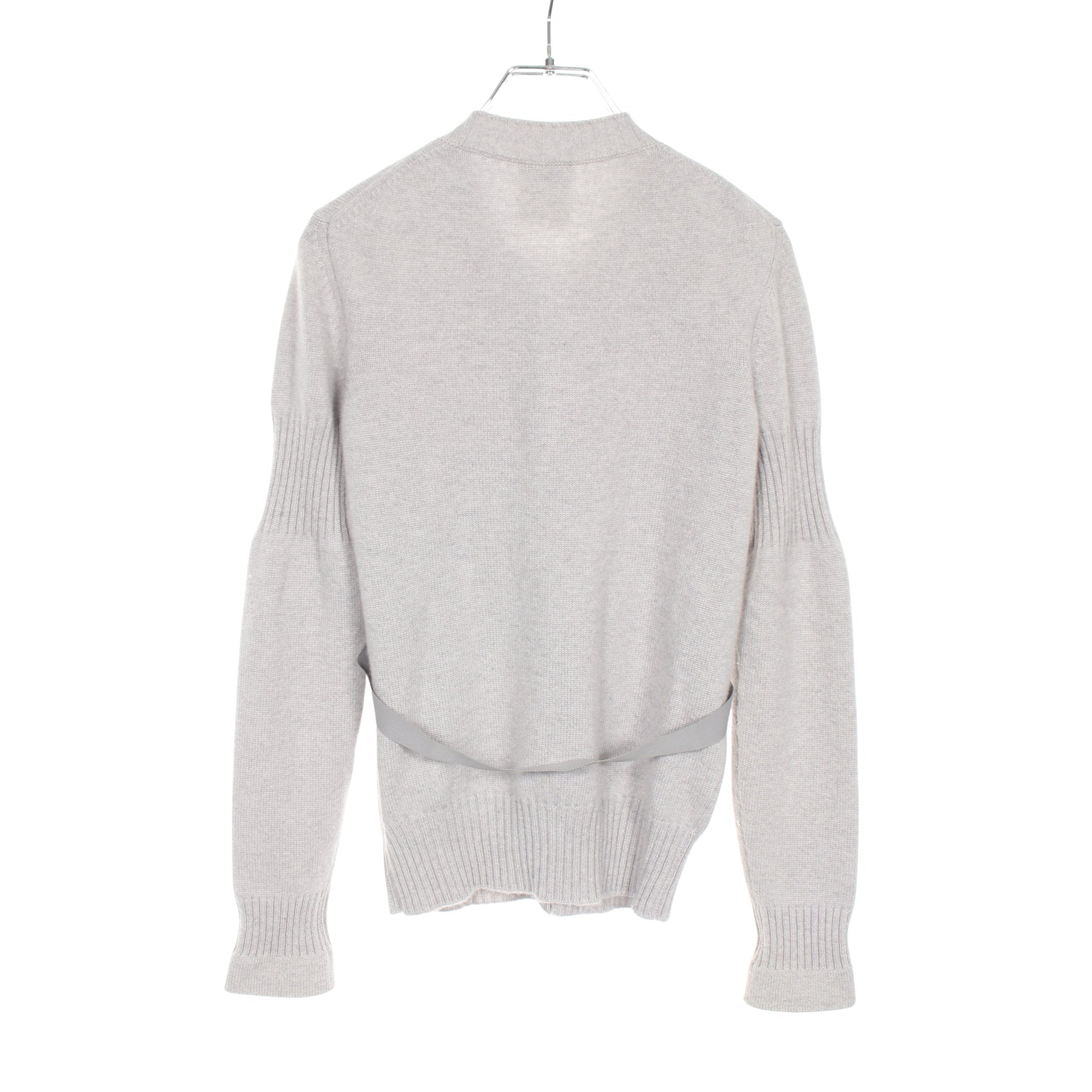 ココマーク ターンロック カーディガン クルーネック カシミヤ グレー