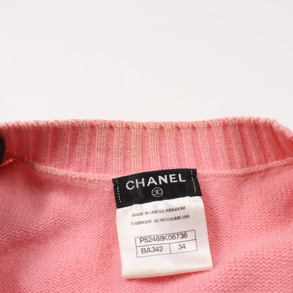 ココマーク ターンロック カーディガン クルーネック カシミヤ ピンク シャネル トップス CHANEL