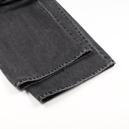 ワイド デニムパンツ ライオンボタン コットン グレー シャネル ボトムス CHANEL