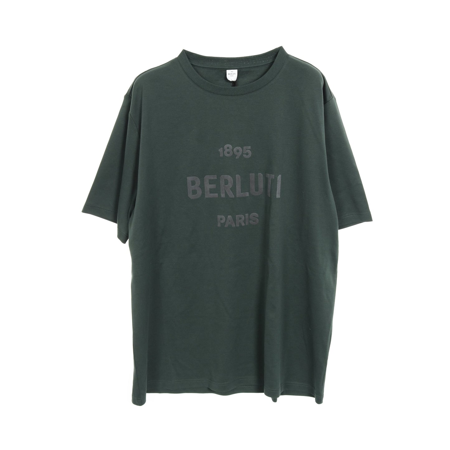 Tシャツ クルーネック 半袖 コットン ダークグリーン ベルルッティ トップス Berluti