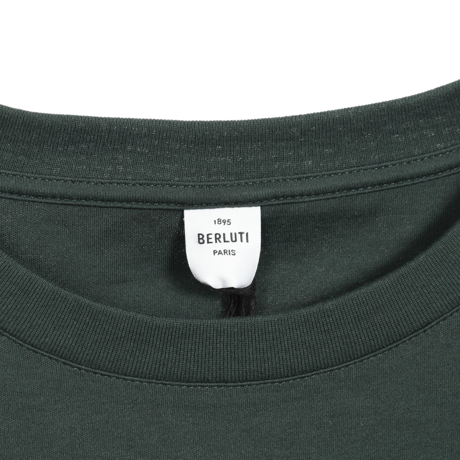 Tシャツ クルーネック 半袖 コットン ダークグリーン ベルルッティ トップス Berluti