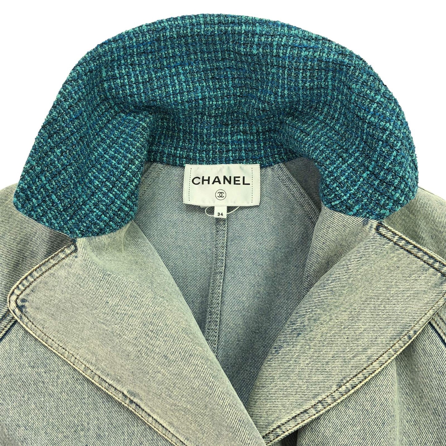 シャネル デニムトレンチコート コート デニム ブルー シャネル アウター CHANEL