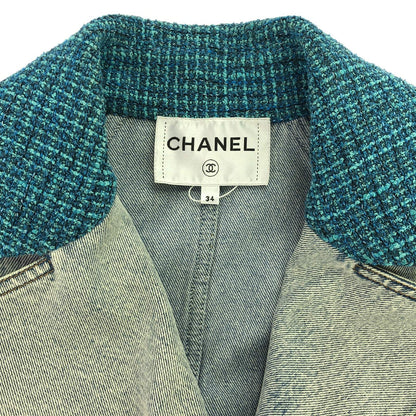 シャネル デニムトレンチコート コート デニム ブルー シャネル アウター CHANEL
