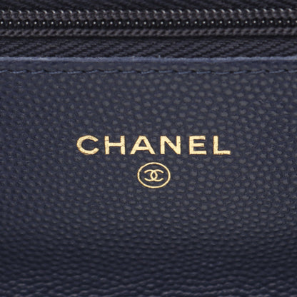 マトラッセ チェーンウォレット キャビアスキン ダークネイビー ゴールド金具 シャネル バッグ CHANEL