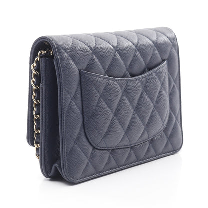 マトラッセ チェーンウォレット キャビアスキン ダークネイビー ゴールド金具 シャネル バッグ CHANEL
