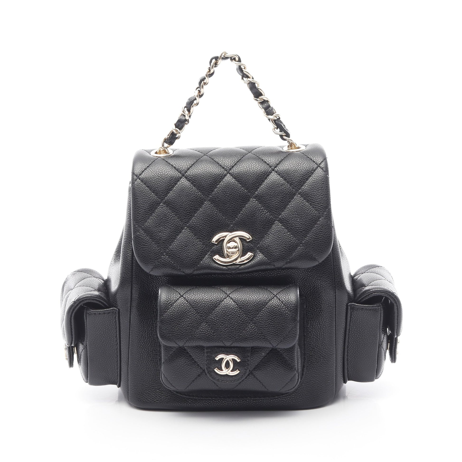 マトラッセ バックパック リュックサック キャビアスキン ブラック ゴールド金具 シャネル バッグ CHANEL