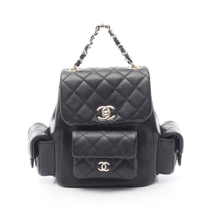 マトラッセ バックパック リュックサック キャビアスキン ブラック ゴールド金具 シャネル バッグ CHANEL