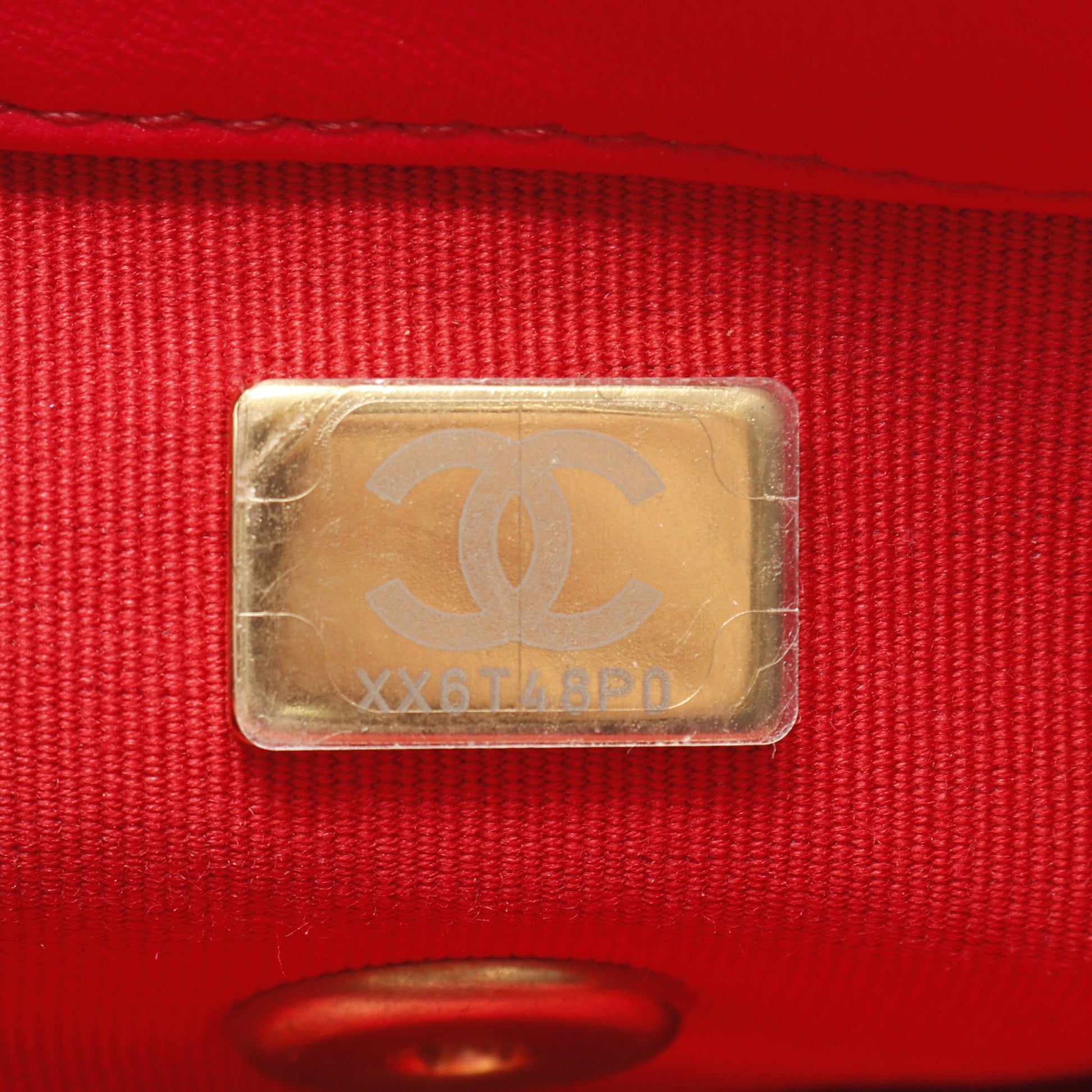 マトラッセ ハートロック チェーンショルダーバッグ ラムスキン レッド ゴールド金具 シャネル バッグ CHANEL