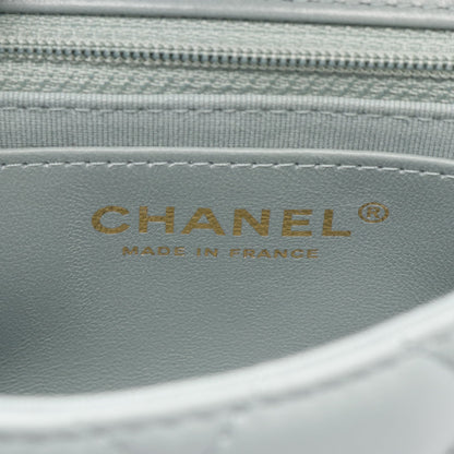 ミニマトラッセ チェーンショルダーバッグ ラムスキン ブルーグレー ゴールド金具 シャネル バッグ CHANEL