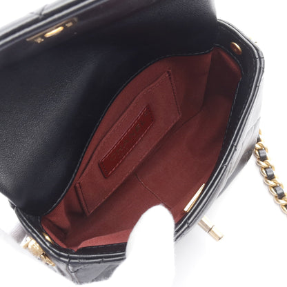 マトラッセ チェーンショルダーバッグ ラムスキン ブラック ゴールド金具 シャネル バッグ CHANEL