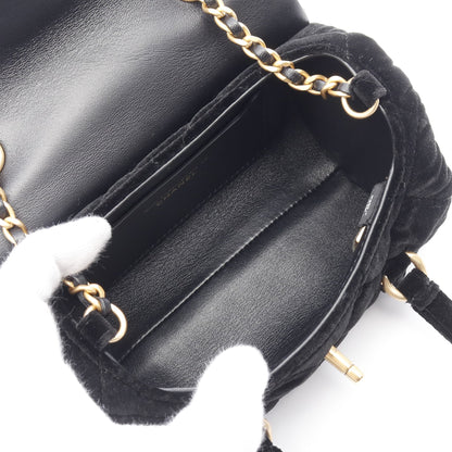 マトラッセ チェーンショルダーバッグ ベロア ブラック ゴールド金具 2WAY シャネル バッグ CHANEL