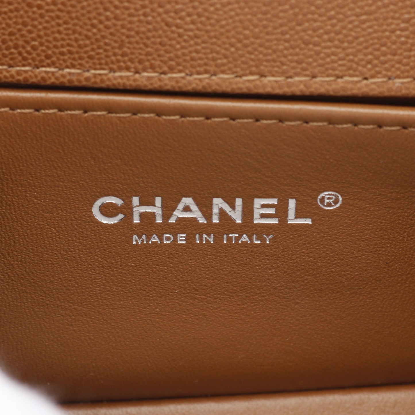 ボーイシャネル スモール チェーンショルダーバッグ キャビアスキン ブラウン シルバー金具 シャネル バッグ CHANEL