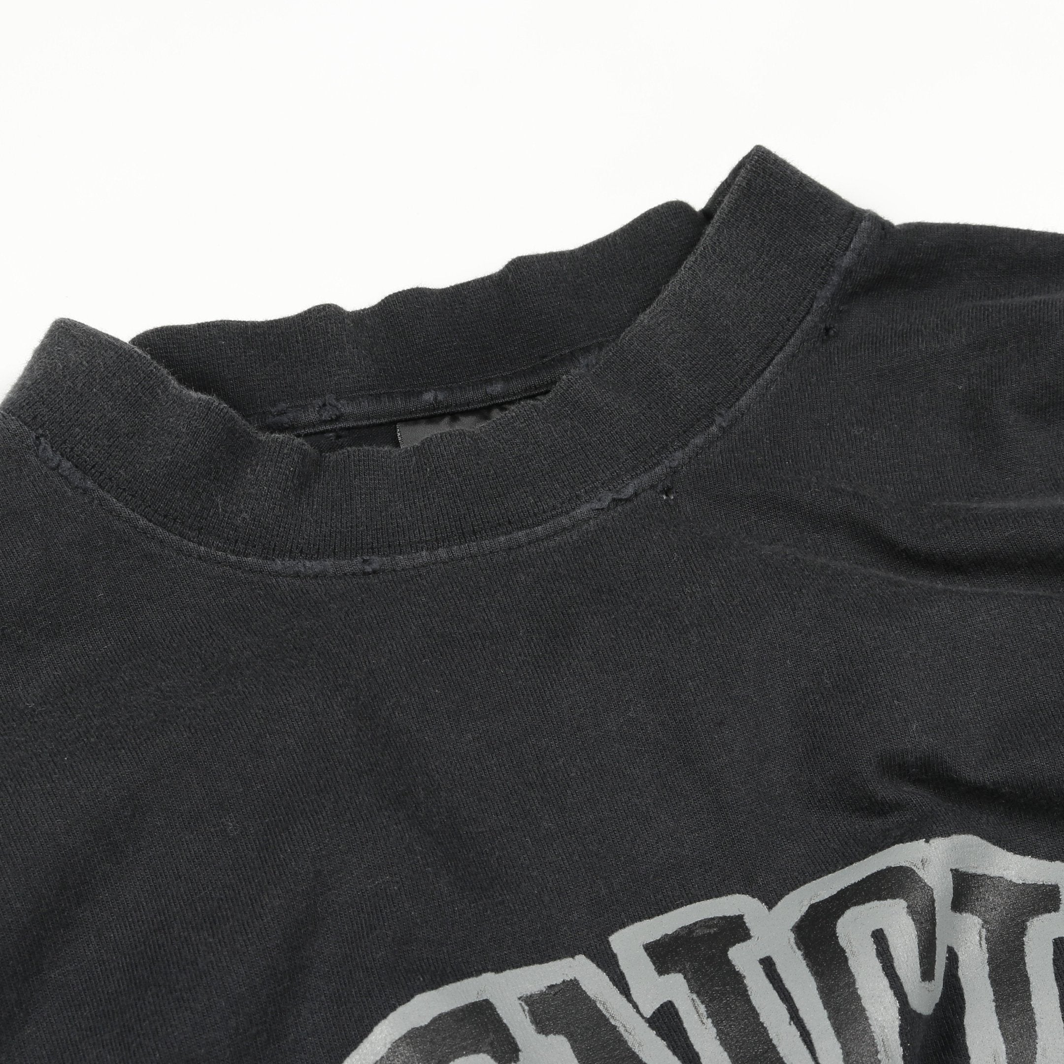 カレッジロゴ Tシャツ クルーネック 半袖 コットン ブラック グレー