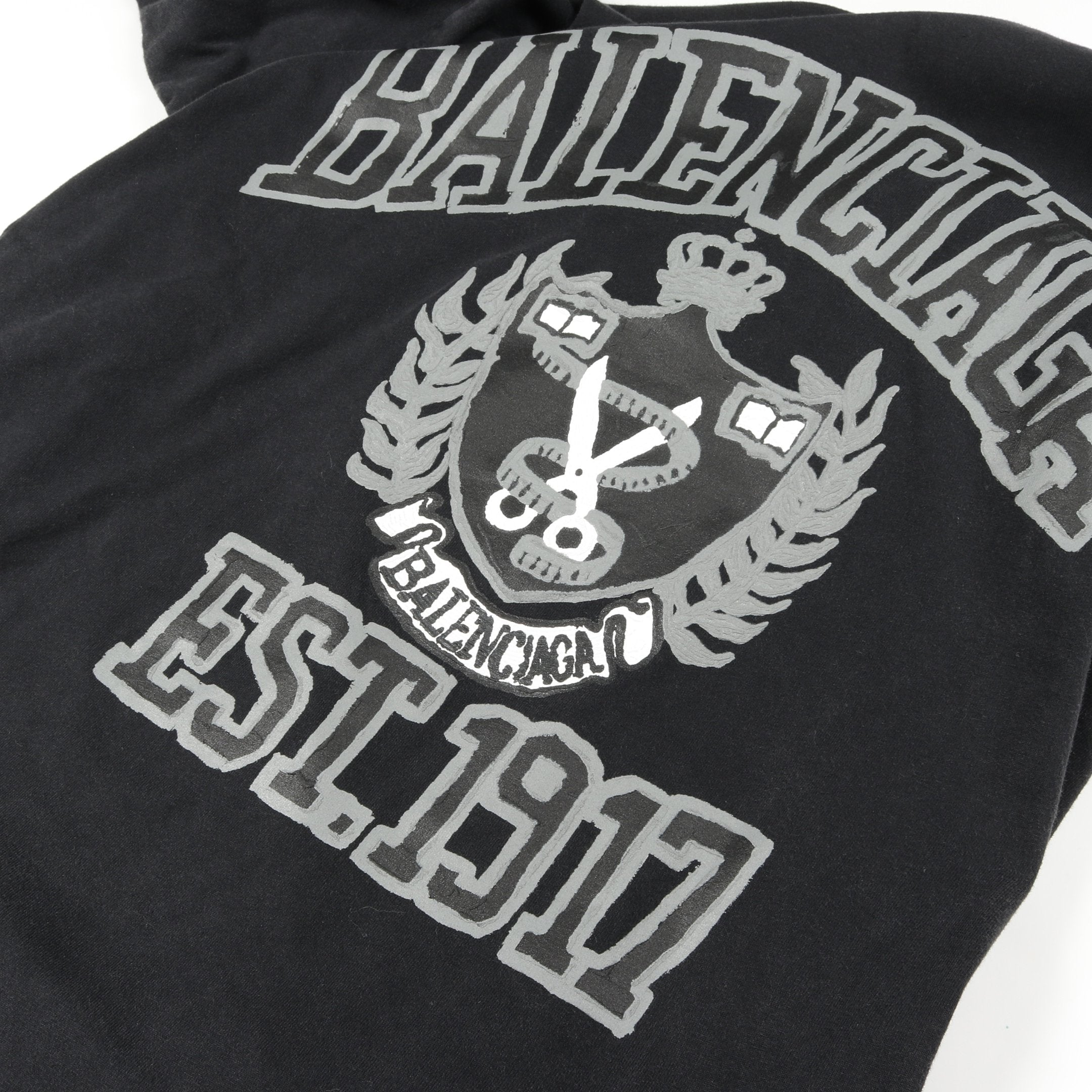 正規品バレンシアガ　ガレッジtシャツ Lサイズ カレッジロゴ Tシャツ クルーネック 半袖 コットン ブラック グレー
