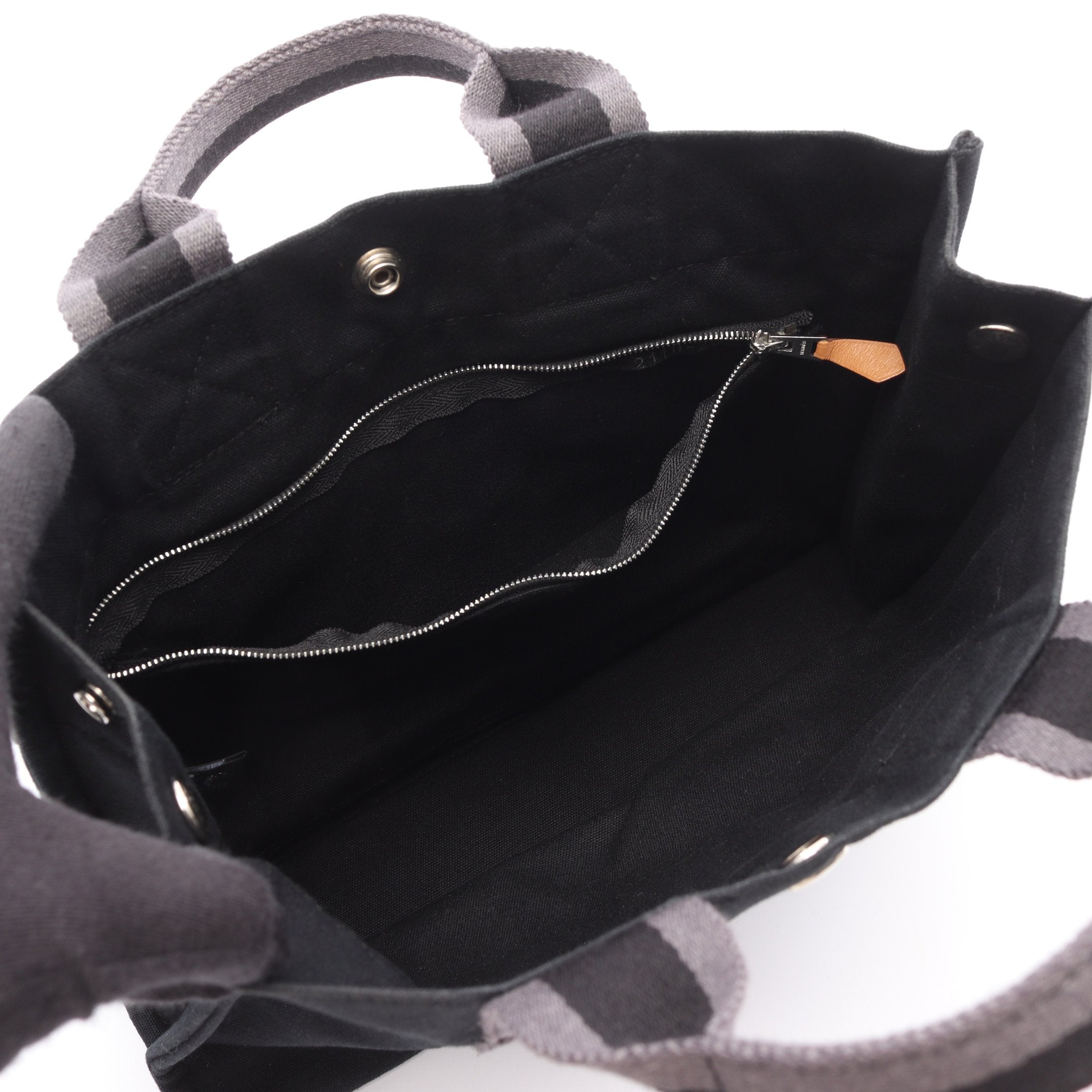 エルメス トートバッグ フールトゥPM キャンバス ブラック×グレー HERMES 美品エルメス フールトゥ PM トートバッグ キャンバス グレー