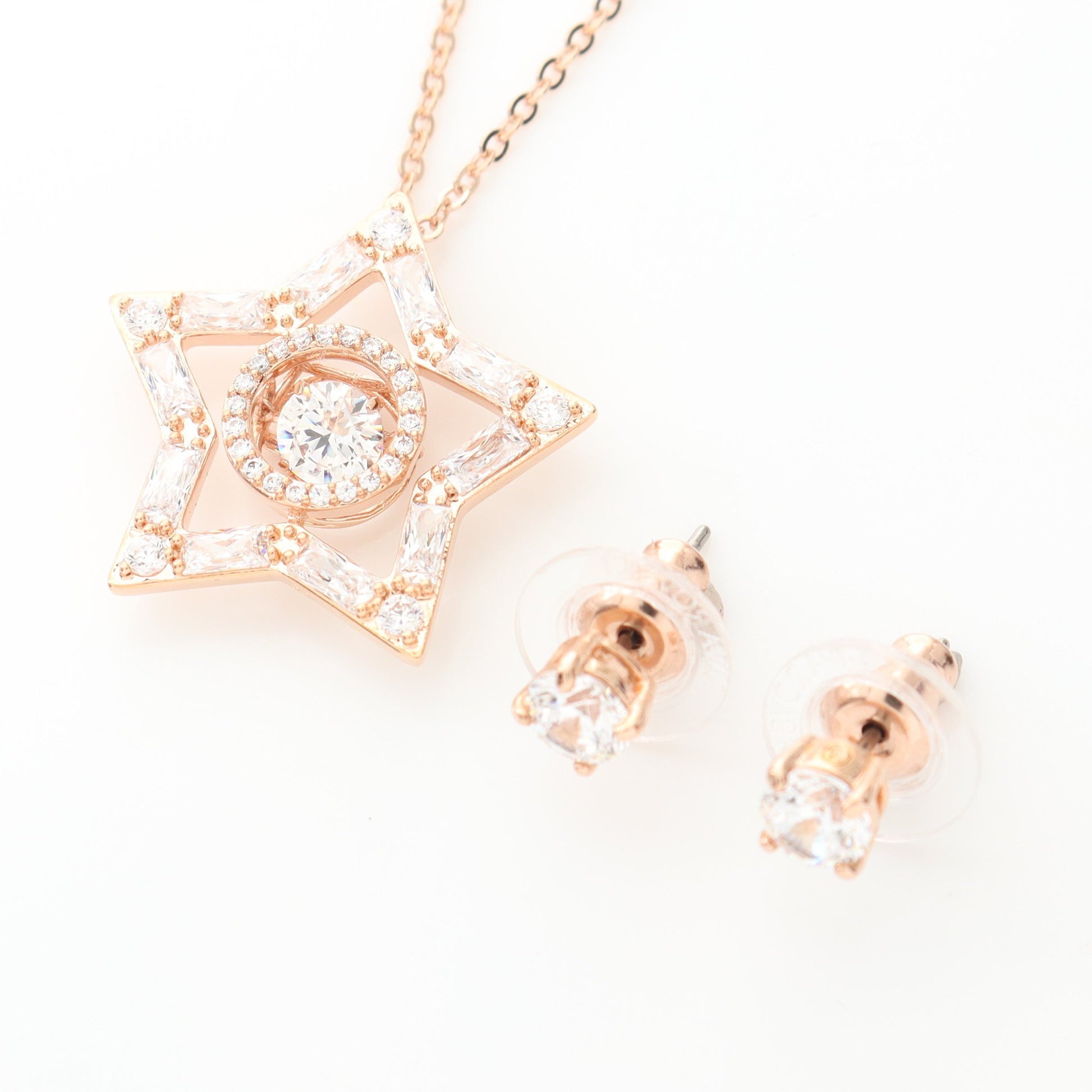 Stellaセット ピアス ネックレス GP ラインストーン ゴールド クリア 2 