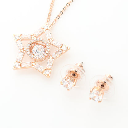Stellaセット ピアス ネックレス GP ラインストーン ゴールド クリア 2点セット スワロフスキー アクセサリー SWAROVSKI