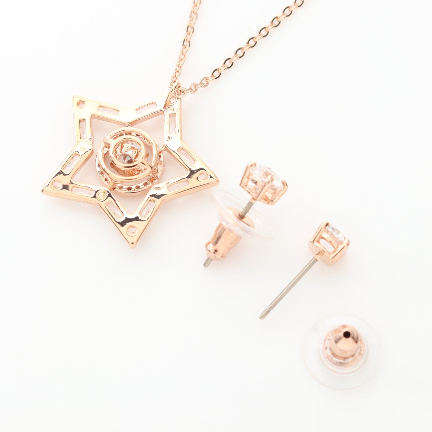 Stellaセット ピアス ネックレス GP ラインストーン ゴールド クリア 2点セット スワロフスキー アクセサリー SWAROVSKI