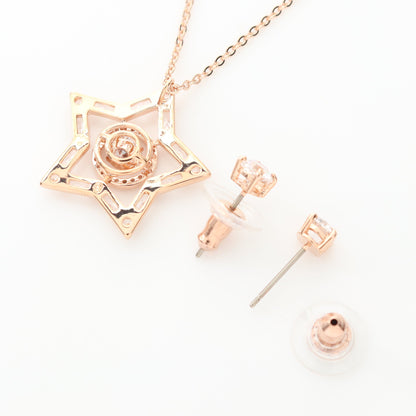 Stellaセット ピアス ネックレス GP ラインストーン ゴールド クリア 2点セット スワロフスキー アクセサリー SWAROVSKI