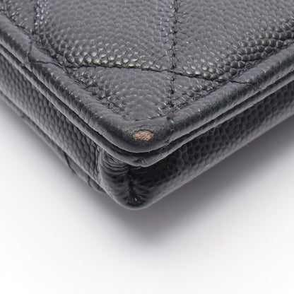 マトラッセ フォンショルダー チェーンショルダーバッグ キャビアスキン ブラック シルバー金具 シャネル バッグ CHANEL