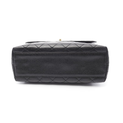 マトラッセ ハンドバッグ キャビアスキン ブラック ゴールド金具 シャネル バッグ CHANEL