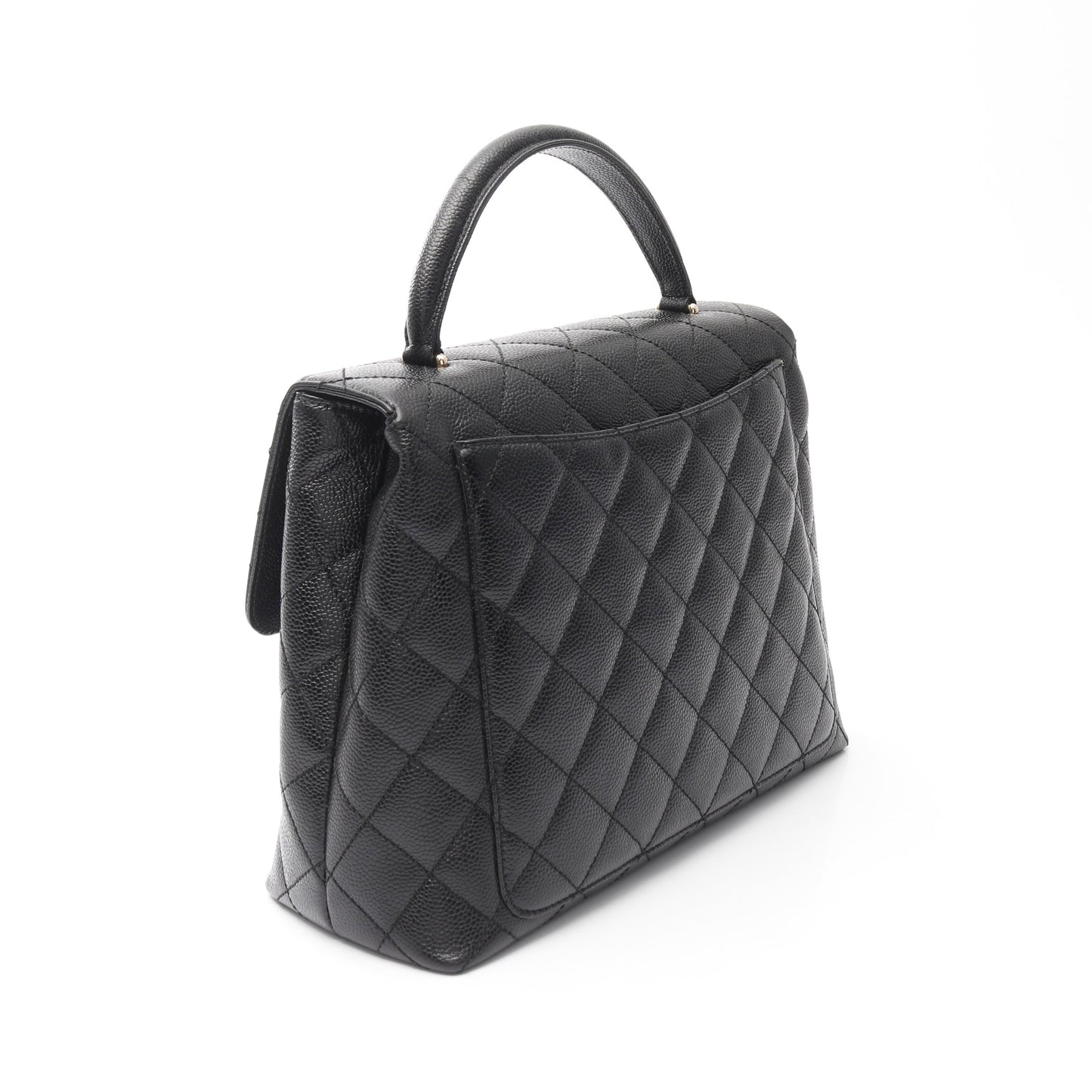マトラッセ ハンドバッグ キャビアスキン ブラック ゴールド金具 シャネル バッグ CHANEL