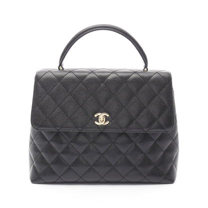マトラッセ ハンドバッグ キャビアスキン ブラック ゴールド金具 シャネル バッグ CHANEL