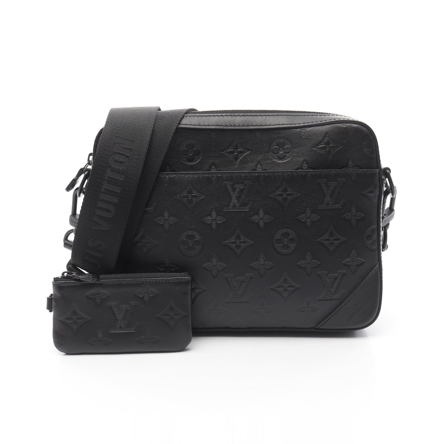デュオ メッセンジャー モノグラムシャドウ ノワール ショルダーバッグ レザー ブラック ルイヴィトン バッグ LOUIS VUITTON
